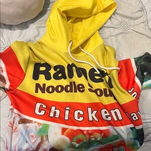 Vibrant Ramen Noodle Hoodie - Yellow and Red